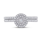 Captivating Love Story | 10kt White Gold Round Diamond Bridal Wedding Ring Band Set 1/3 Cttw - Splendid Jewellery