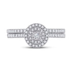 Captivating Love Story | 10kt White Gold Round Diamond Bridal Wedding Ring Band Set 1/3 Cttw - Splendid Jewellery