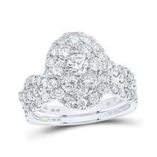 Load image into Gallery viewer, Captivating Love Story | 10kt White Gold Round Diamond Oval Halo Bridal Wedding Ring Band Set 2 Cttw | Splendid Jewellery - Splendid Jewellery