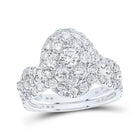 Captivating Love Story | 10kt White Gold Round Diamond Oval Halo Bridal Wedding Ring Band Set 2 Cttw | Splendid Jewellery - Splendid Jewellery