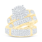 Captivating Love Story | 10kt Yellow Gold His Hers Round Diamond Cluster Matching Wedding Set 1-3/8 Cttw Top view from the 10Kt Yellow Gold His Hers Round Diamond Cluster Matching Wedding Set 1 3 8 Cttwpin213744 collection by Splendid Jewellery