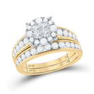 Captivating Love Story | 10kt Yellow Gold Princess Diamond Bridal Wedding Ring Band Set 1 - 3/8 Cttw | Splendid Jewellery - Splendid Jewellery