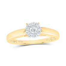 Load image into Gallery viewer, Captivating Love Story | 10kt Yellow Gold Round Diamond Solitaire Bridal Wedding Engagement Ring 1/5 Cttw - Splendid Jewellery