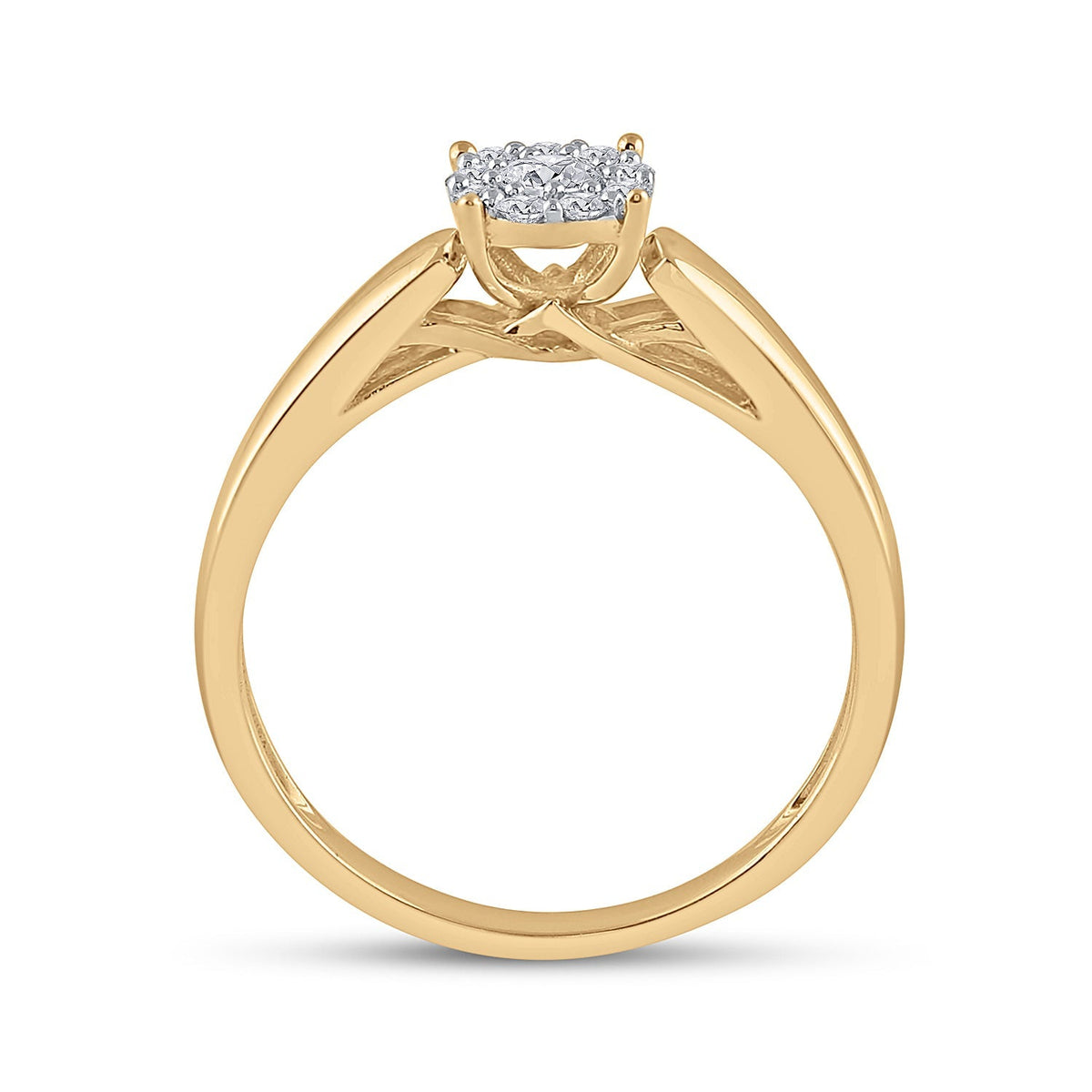 Captivating Love Story | 10kt Yellow Gold Round Diamond Solitaire Bridal Wedding Engagement Ring 1/5 Cttw - Splendid Jewellery