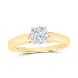 Captivating Love Story | 10kt Yellow Gold Round Diamond Solitaire Bridal Wedding Engagement Ring 1/5 Cttw product  Top View from Splendid Jewellery