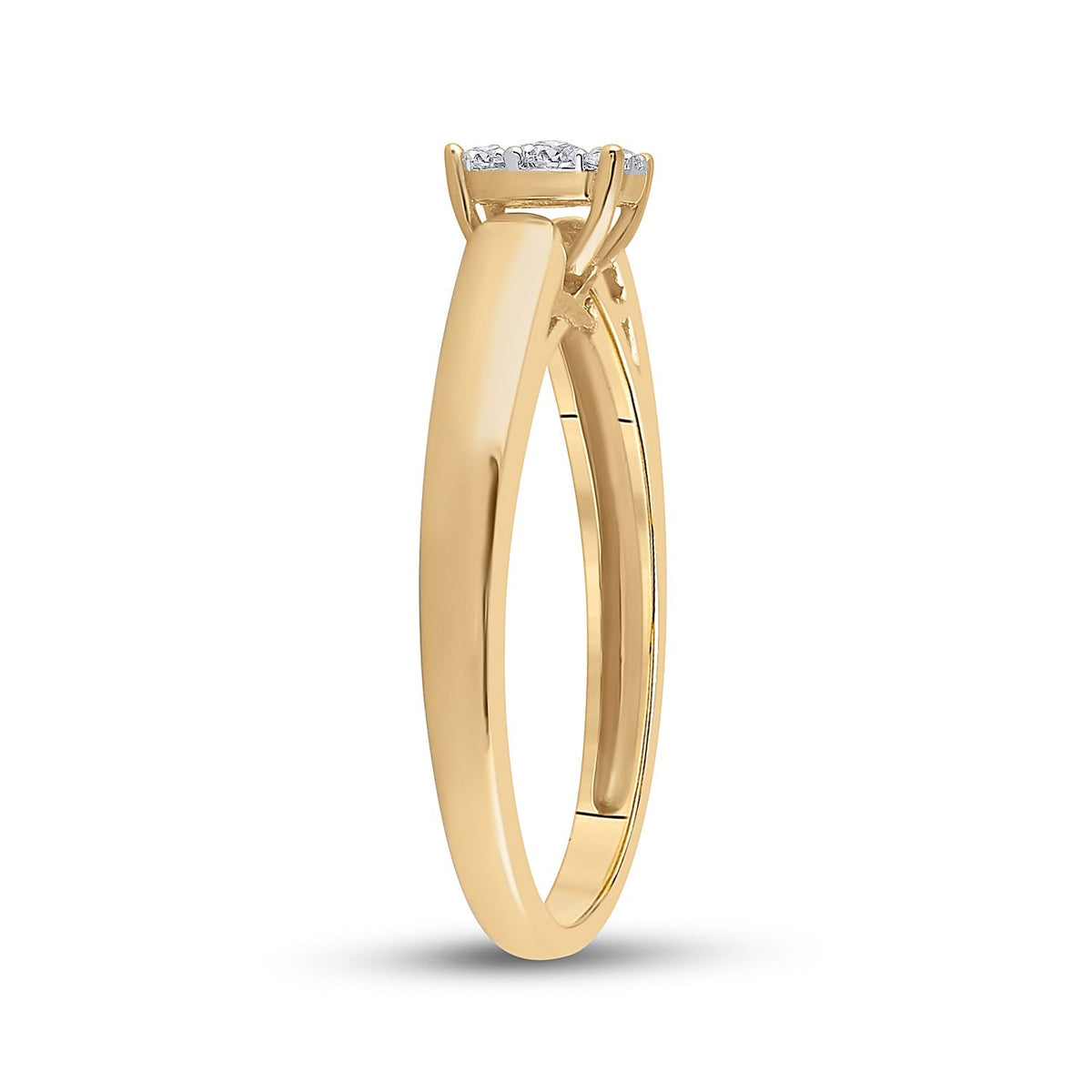 Captivating Love Story | 10kt Yellow Gold Round Diamond Solitaire Bridal Wedding Engagement Ring 1/5 Cttw - Splendid Jewellery