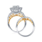 Captivating Love Story: 14kt Two - tone Gold Round Diamond Bridal Wedding Ring Band Set 3 Cttw - Splendid Jewellery