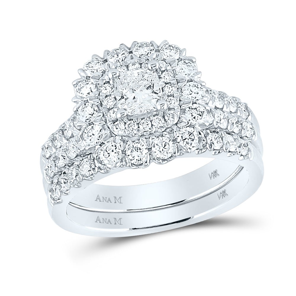 Captivating Love Story 14kt White Gold Diamond Bridal Wedding Ring Band Set - Splendid Jewellery