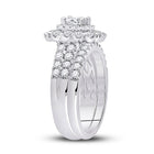 Captivating Love Story 14kt White Gold Diamond Bridal Wedding Ring Band Set - Second Side View