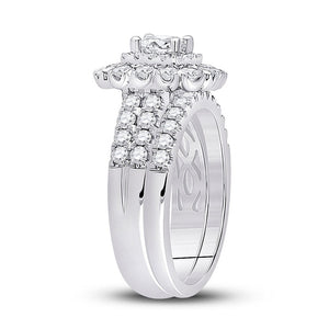 Captivating Love Story 14kt White Gold Diamond Bridal Wedding Ring Band Set - Splendid Jewellery