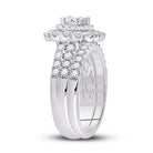Captivating Love Story 14kt White Gold Diamond Bridal Wedding Ring Band Set - Splendid Jewellery