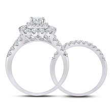 Load image into Gallery viewer, Captivating Love Story 14kt White Gold Diamond Bridal Wedding Ring Band Set - Side View
