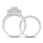 Captivating Love Story 14kt White Gold Diamond Bridal Wedding Ring Band Set - Side View