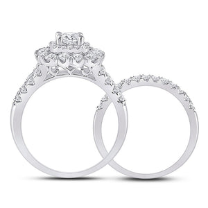 Captivating Love Story 14kt White Gold Diamond Bridal Wedding Ring Band Set - Splendid Jewellery