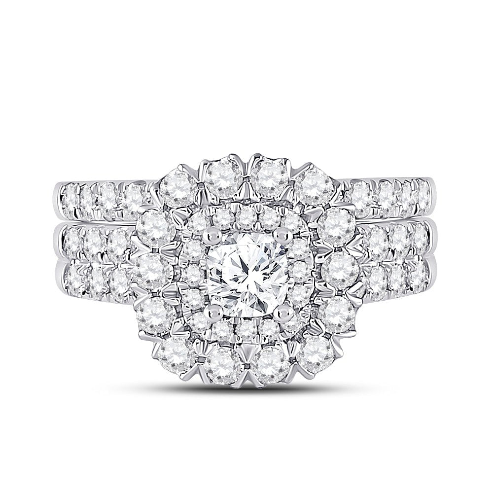 Captivating Love Story 14kt White Gold Diamond Bridal Wedding Ring Band Set - Splendid Jewellery