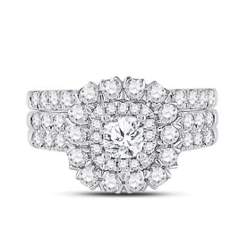 Captivating Love Story 14kt White Gold Diamond Bridal Wedding Ring Band Set - Splendid Jewellery