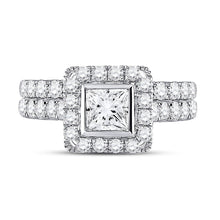 Load image into Gallery viewer, Captivating Love Story | 14kt White Gold Princess Diamond Bridal Wedding Ring Band Set 2 Cttw - Splendid Jewellery