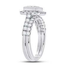 Load image into Gallery viewer, Captivating Love Story | 14kt White Gold Princess Diamond Bridal Wedding Ring Band Set 2 Cttw - Splendid Jewellery