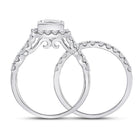 Captivating Love Story | 14kt White Gold Princess Diamond Bridal Wedding Ring Band Set 2 Cttw - Splendid Jewellery