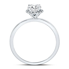 Captivating Love Story | 14kt White Gold Round Diamond Solitaire Bridal Wedding Engagement Ring 7/8 Cttw | Splendid Jewellery Top View from Splendid Jewellery