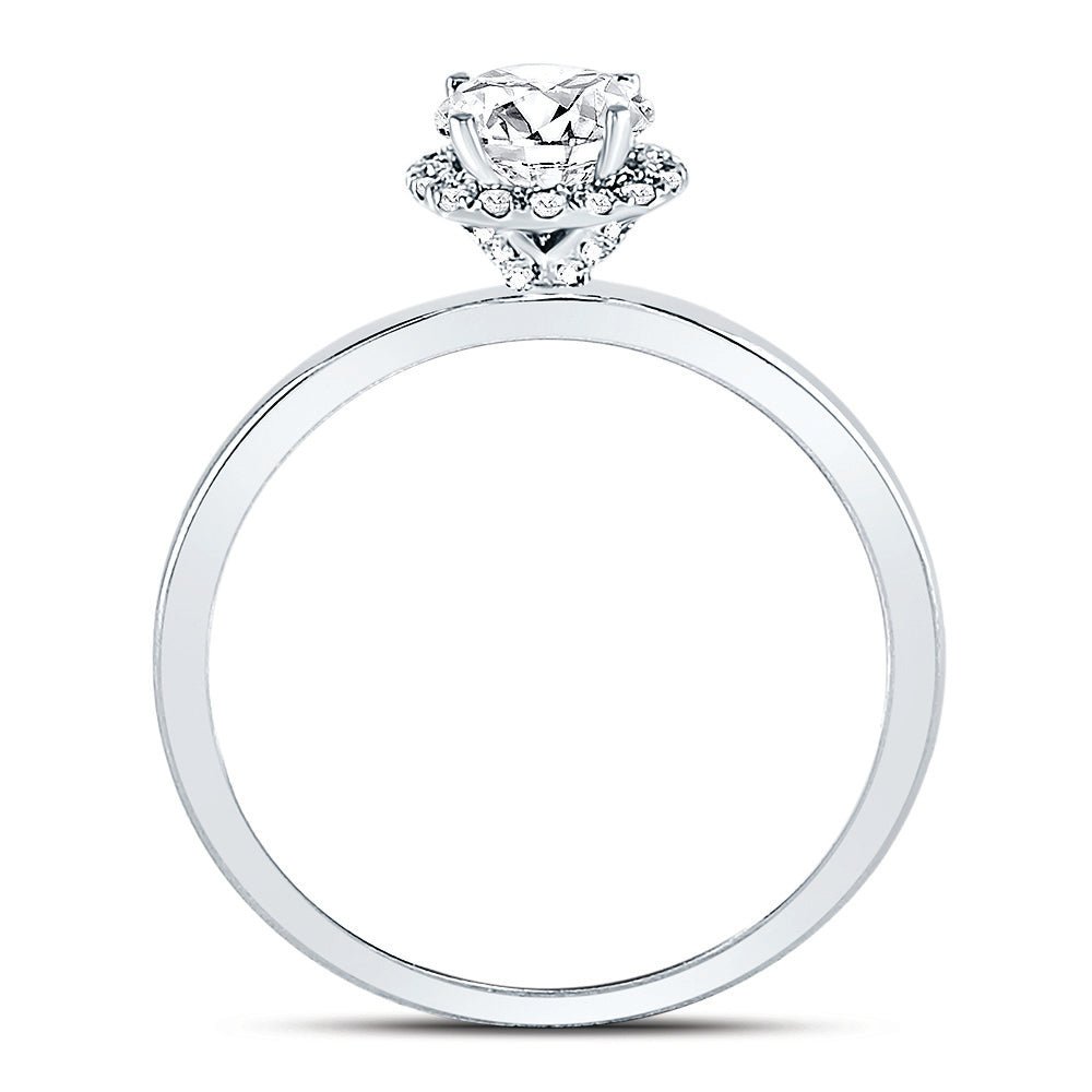 Captivating Love Story | 14kt White Gold Round Diamond Solitaire Bridal Wedding Engagement Ring 7/8 Cttw | Splendid Jewellery - Splendid Jewellery