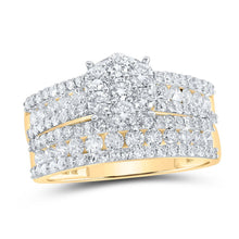 Load image into Gallery viewer, Captivating Love Story | 14kt Yellow Gold His Hers Round Diamond Cluster Matching Wedding Set 2 - 7/8 Cttw | Splendid Jewellery - Splendid Jewellery