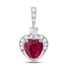 Captivating Love Symphony Pendant | 10kt White Gold Heart & Ruby Pendant 1/2 Cttw | Splendid Jewellery - Splendid Jewellery