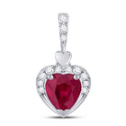 Captivating Love Symphony Pendant | 10kt White Gold Heart & Ruby Pendant 1/2 Cttw | Splendid Jewellery - Splendid Jewellery