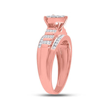 Load image into Gallery viewer, Captivating Love's Embrace 10kt Rose Gold Baguette Diamond Heart Bridal Wedding Engagement Ring - Splendid Jewellery