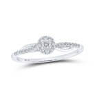 Captivating Love's Embrace 10kt White Gold Diamond Halo Promise Ring - Splendid Jewellery