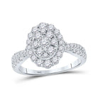 Captivating Love's Embrace 10kt White Gold Oval Diamond Bridal Wedding Ring - Splendid Jewellery