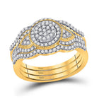 Captivating Love's Embrace 10kt Yellow Gold Diamond Bridal Wedding Ring Set - Splendid Jewellery