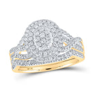 Captivating Love's Embrace 10kt Yellow Gold Diamond Bridal Wedding Ring Set - Splendid Jewellery
