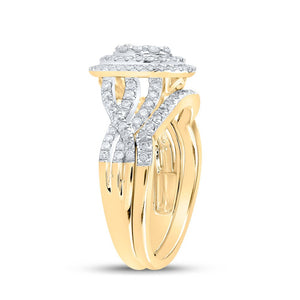 Captivating Love's Embrace 10kt Yellow Gold Diamond Bridal Wedding Ring Set - Splendid Jewellery