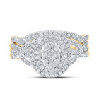 Captivating Love's Embrace 10kt Yellow Gold Diamond Bridal Wedding Ring Set product Top View from Splendid Jewellery