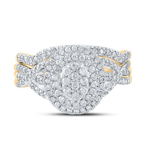 Captivating Love's Embrace 10kt Yellow Gold Diamond Bridal Wedding Ring Set - Splendid Jewellery