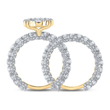 Load image into Gallery viewer, Captivating Love's Embrace 10kt Yellow Gold Diamond Halo Wedding Ring Band Set - Splendid Jewellery