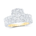 Captivating Love's Embrace 10kt Yellow Gold Diamond Halo Wedding Ring Band Set product  Top View from Splendid Jewellery