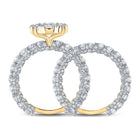 Captivating Love's Embrace 10kt Yellow Gold Diamond Halo Wedding Ring Band Set product Side View from Splendid Jewellery