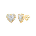 Captivating Love's Embrace 10kt Yellow Gold Diamond Heart Earrings - Splendid Jewellery