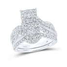Captivating Love's Embrace 14kt White Gold Round Diamond 2 - Stone Bridal Wedding Ring Band Set - Splendid Jewellery