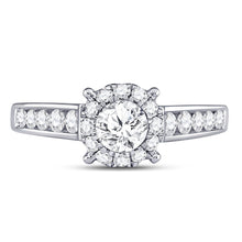 Load image into Gallery viewer, Captivating Love's Embrace 14kt White Gold Round Diamond Solitaire Bridal Wedding Engagement Ring - Splendid Jewellery