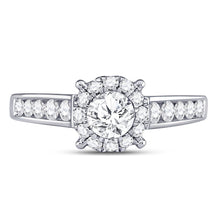 Load image into Gallery viewer, Captivating Love&#39;s Embrace 14kt White Gold Round Diamond Solitaire Bridal Wedding Engagement Ring - Second Side View