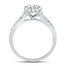 Load image into Gallery viewer, Captivating Love&#39;s Embrace 14kt White Gold Round Diamond Solitaire Bridal Wedding Engagement Ring - Top View