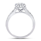 Captivating Love's Embrace 14kt White Gold Round Diamond Solitaire Bridal Wedding Engagement Ring - Top View