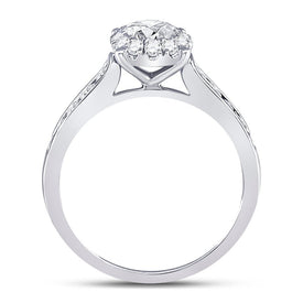 Captivating Love's Embrace 14kt White Gold Round Diamond Solitaire Bridal Wedding Engagement Ring - Top View