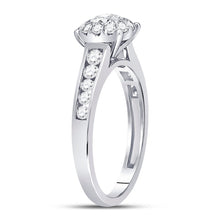 Load image into Gallery viewer, Captivating Love&#39;s Embrace 14kt White Gold Round Diamond Solitaire Bridal Wedding Engagement Ring - Side View