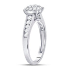 Captivating Love's Embrace 14kt White Gold Round Diamond Solitaire Bridal Wedding Engagement Ring - Side View