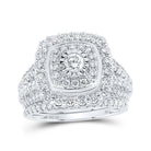 Captivating Love's Embrace Diamond Halo Bridal Wedding Ring Set - Splendid Jewellery