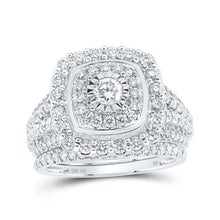 Load image into Gallery viewer, Captivating Love's Embrace Diamond Halo Bridal Wedding Ring Set - Splendid Jewellery